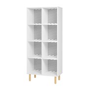 MANHATTAN COMFORT Essex 60.23 Double Bookcase with 8 Shelves in White and Zebra 409AMC176